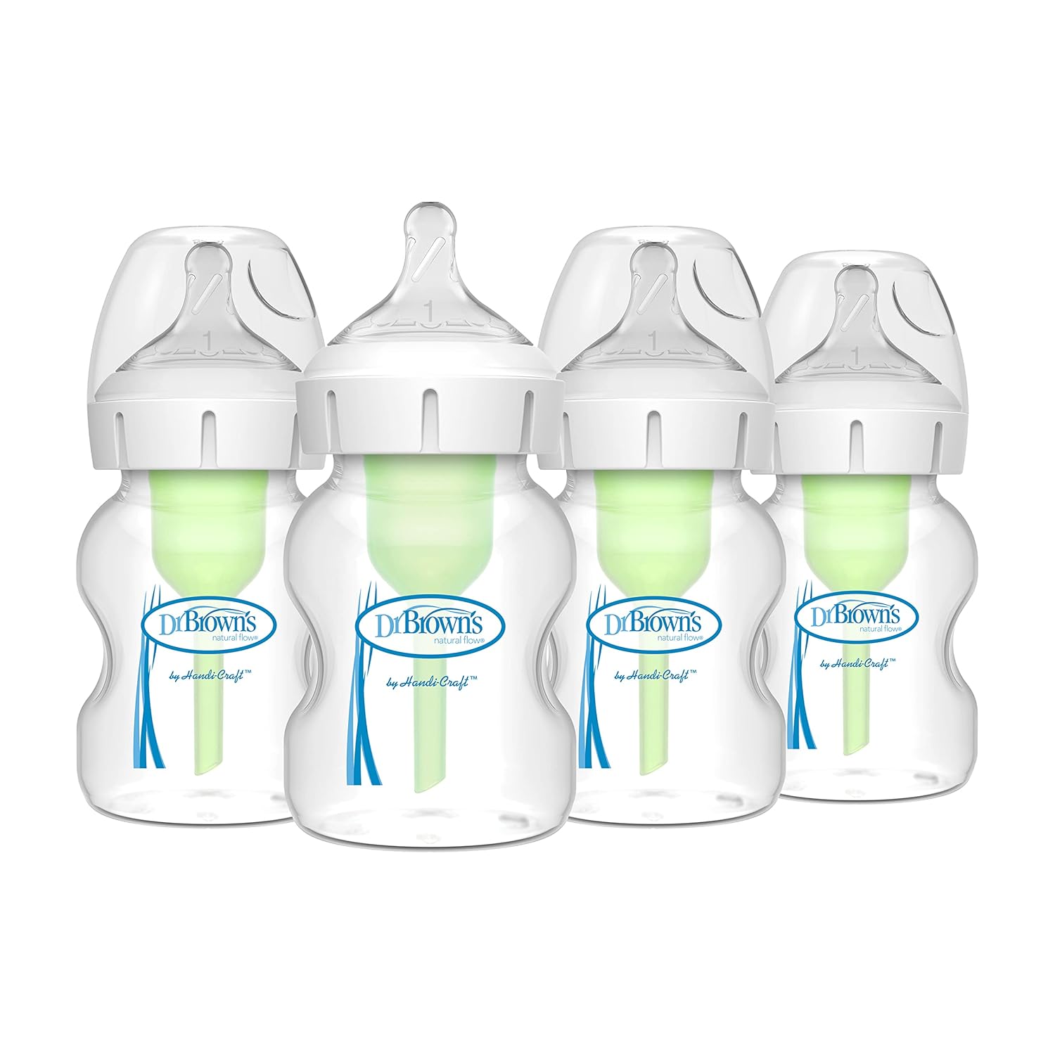 Dr. Brown’s Biberones anticólicos con pezones de flujo lento  Paquete de 4