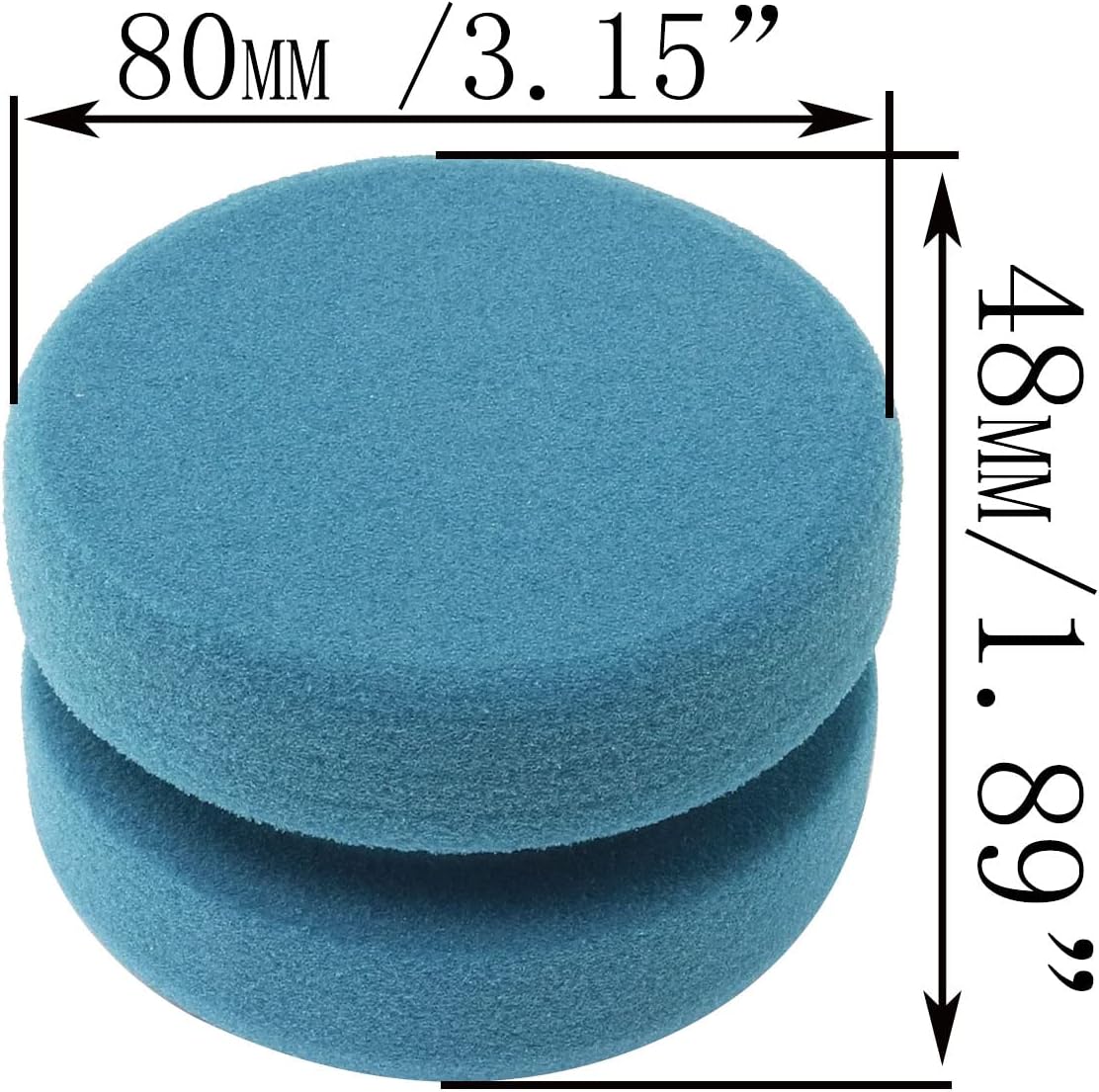 Esponja de pintura de doble cara, esponja redonda redonda para pintura, manualidades, cocina, encerado de automóvil, 2 unidades, azul x 2 + azul