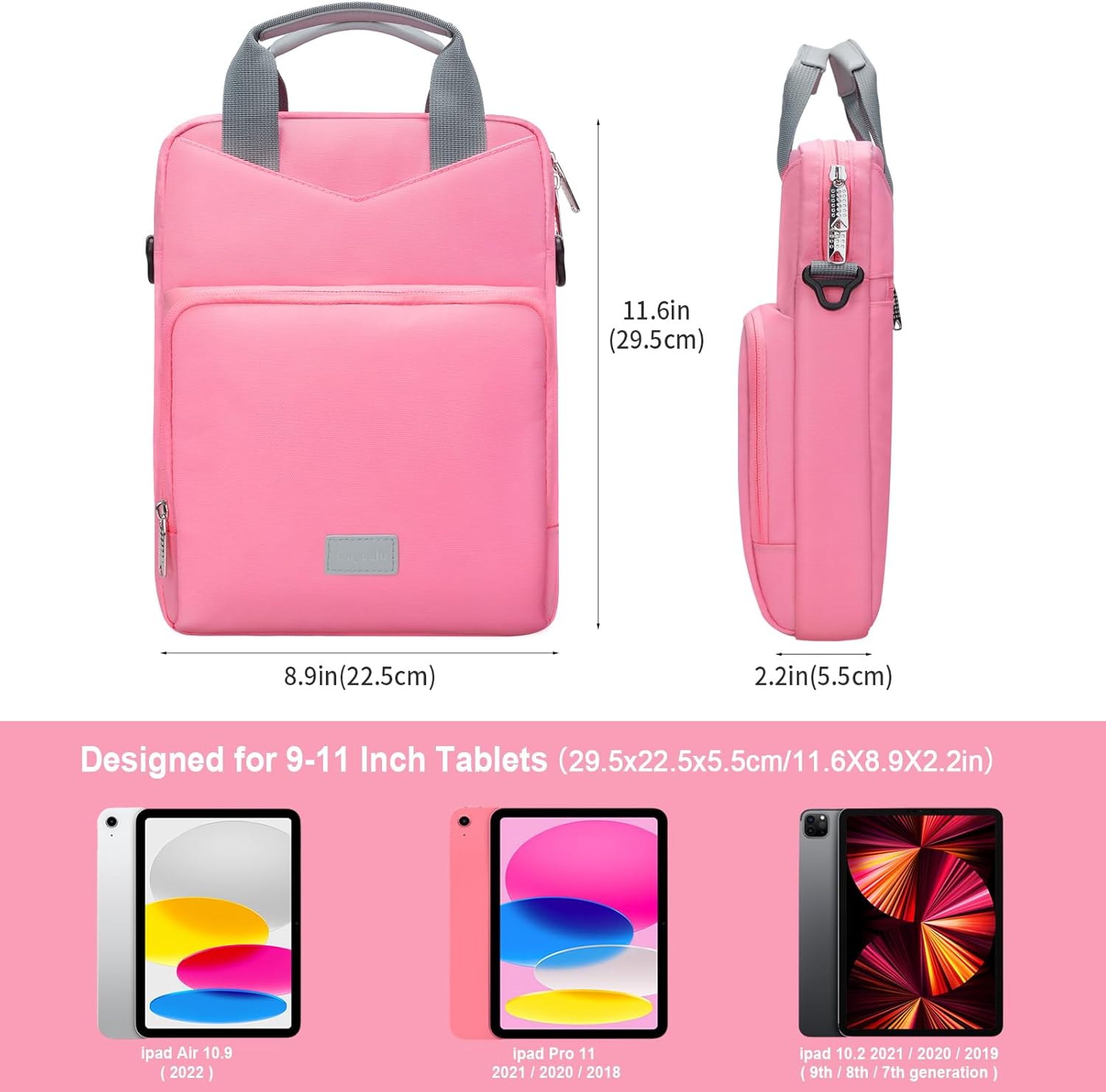 Bolsas de tableta de 9 a 11 pulgadas para mujer, funda acolchada de transporte para iPad Pro 11 (2022-2018), iPad 10.9 (10. generación), iPad Air