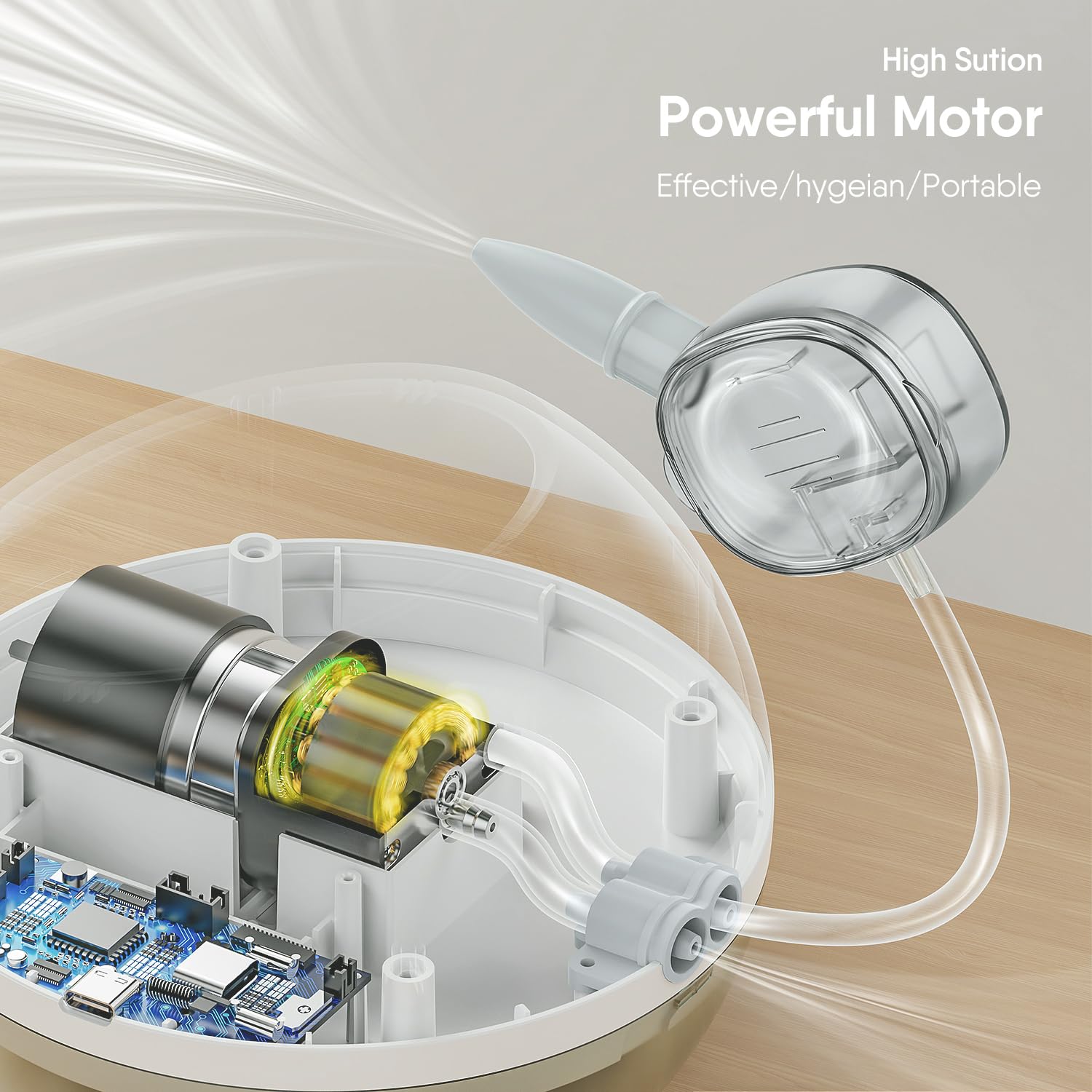 Aspirador nasal para bebé con succión de 6 niveles, succión eléctrica recargable para nariz de bebé con 6 música, ruido blanco, luz nocturna de 3