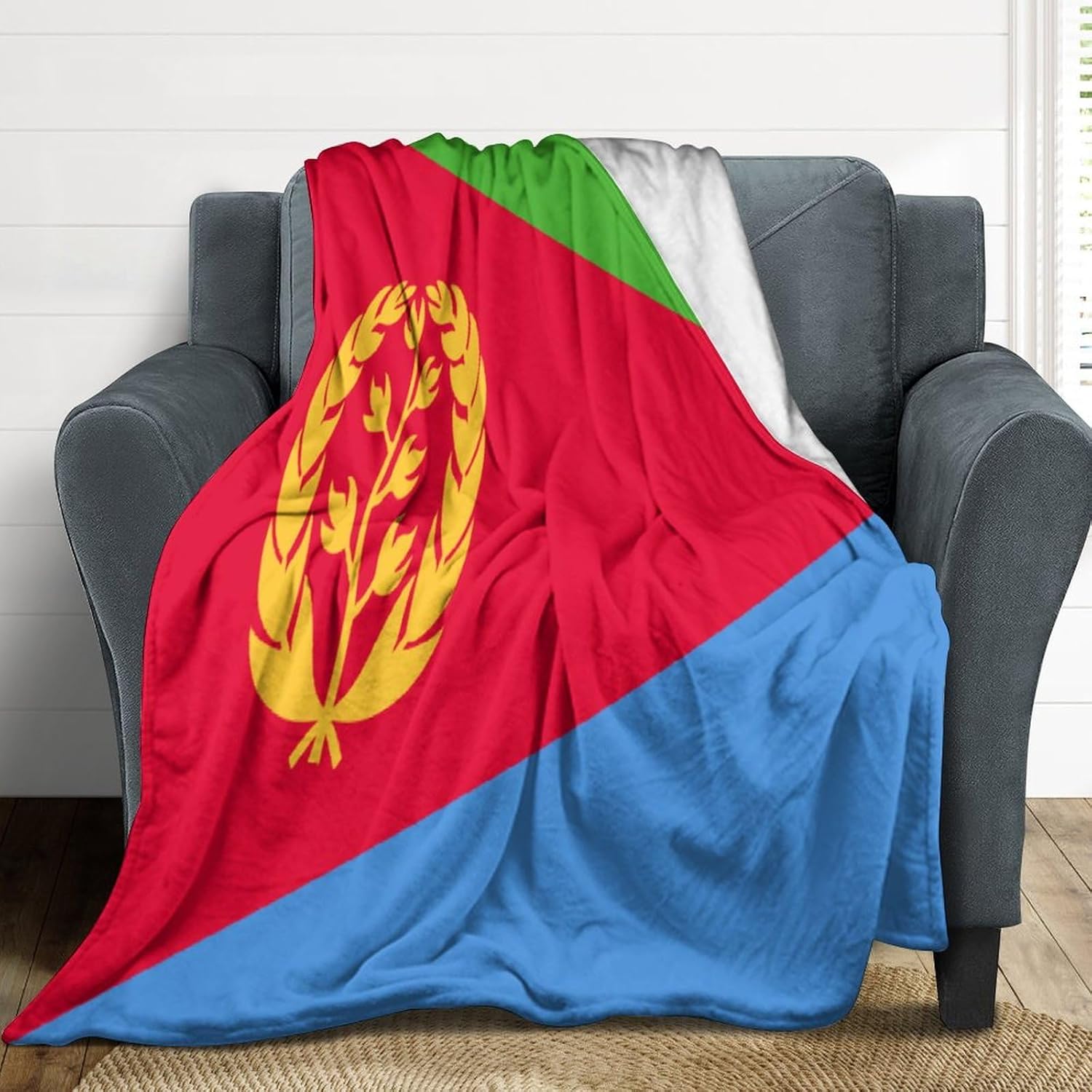 Manta con la bandera de Eritrea, manta suave y ligera, colcha duradera para decoración del hogar, manta de sofá de 30 x 40 pulgadas