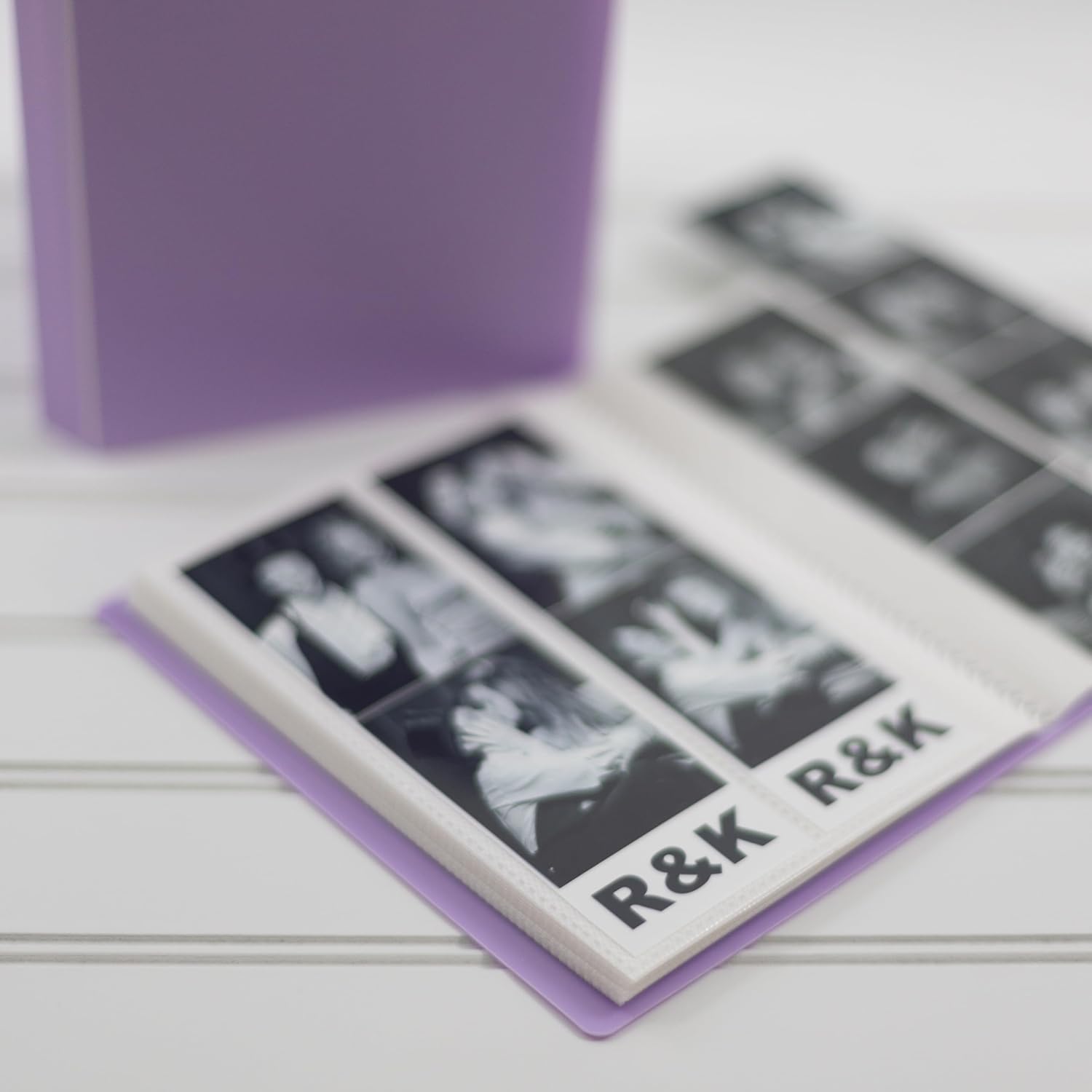 Álbum de fotos de cabina de fotos, para bodas o fiestas, con capacidad para 120 tiras de fotos de 2 x 6 pulgadas, deslizables (2 x 6, lavanda, 1)