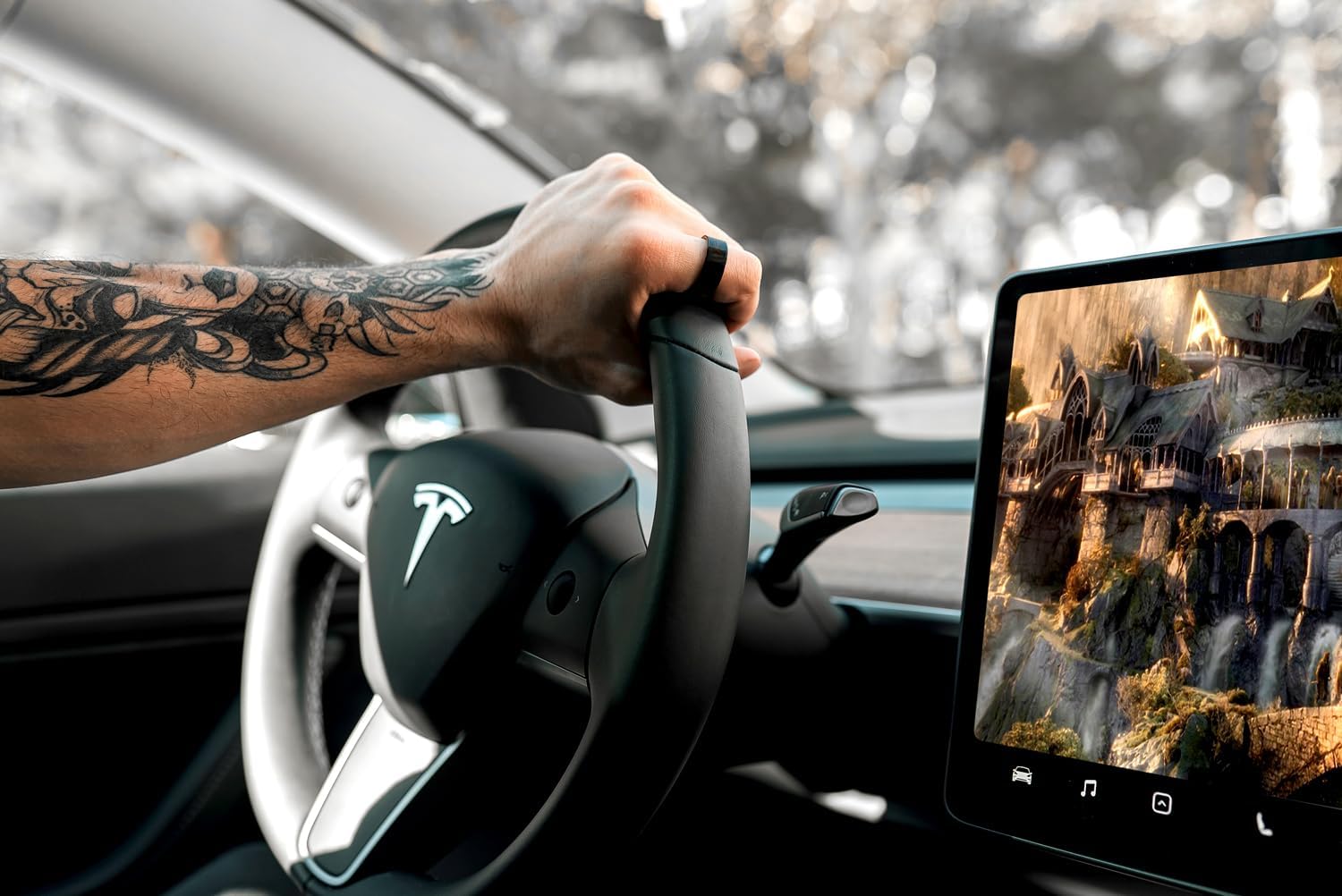 CNICK Accesorios de anillo inteligente Tesla anillo de cerámica para el modelo 3YXS y Cybertruck para reemplazar el llavero de la tarjeta (9, negro)