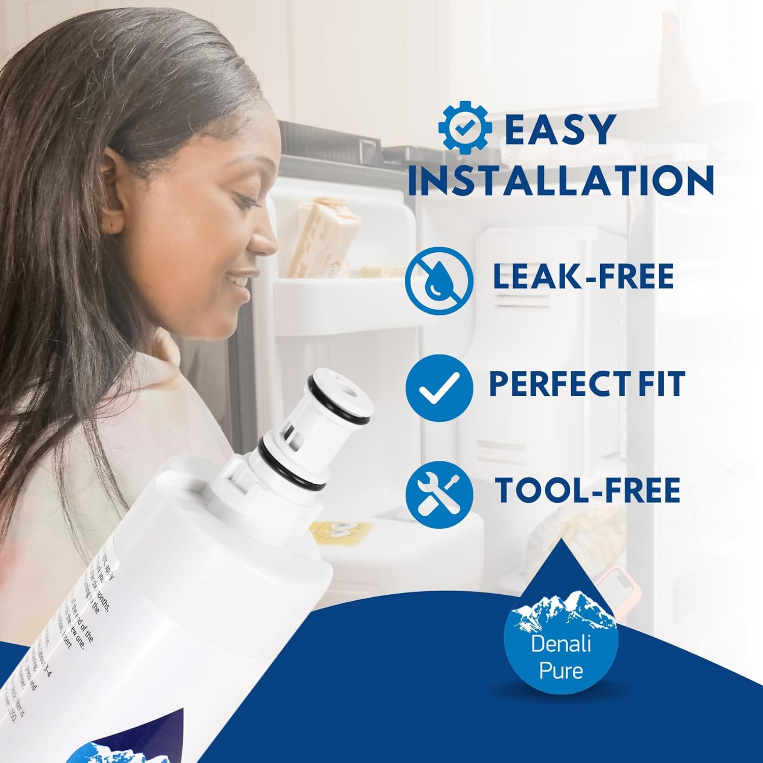 Paquete de 2 filtros de agua de repuesto para refrigerador Whirlpool ED5FTGXKQ02 – Compatible con cartucho de filtro de agua para refrigerador