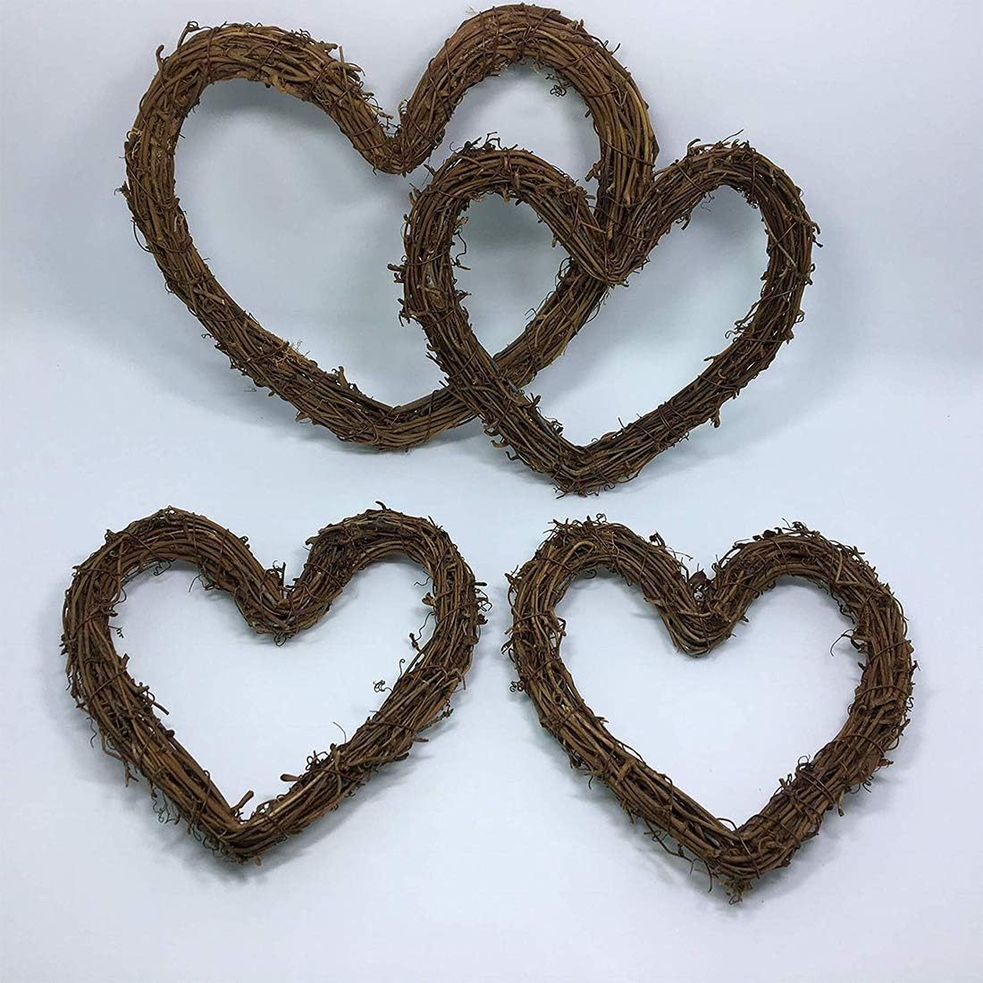 Corona de vid natural en forma de corazón, corona rústica para manualidades, corona de Navidad, guirnalda de puerta, guirnalda de boda, fiesta,
