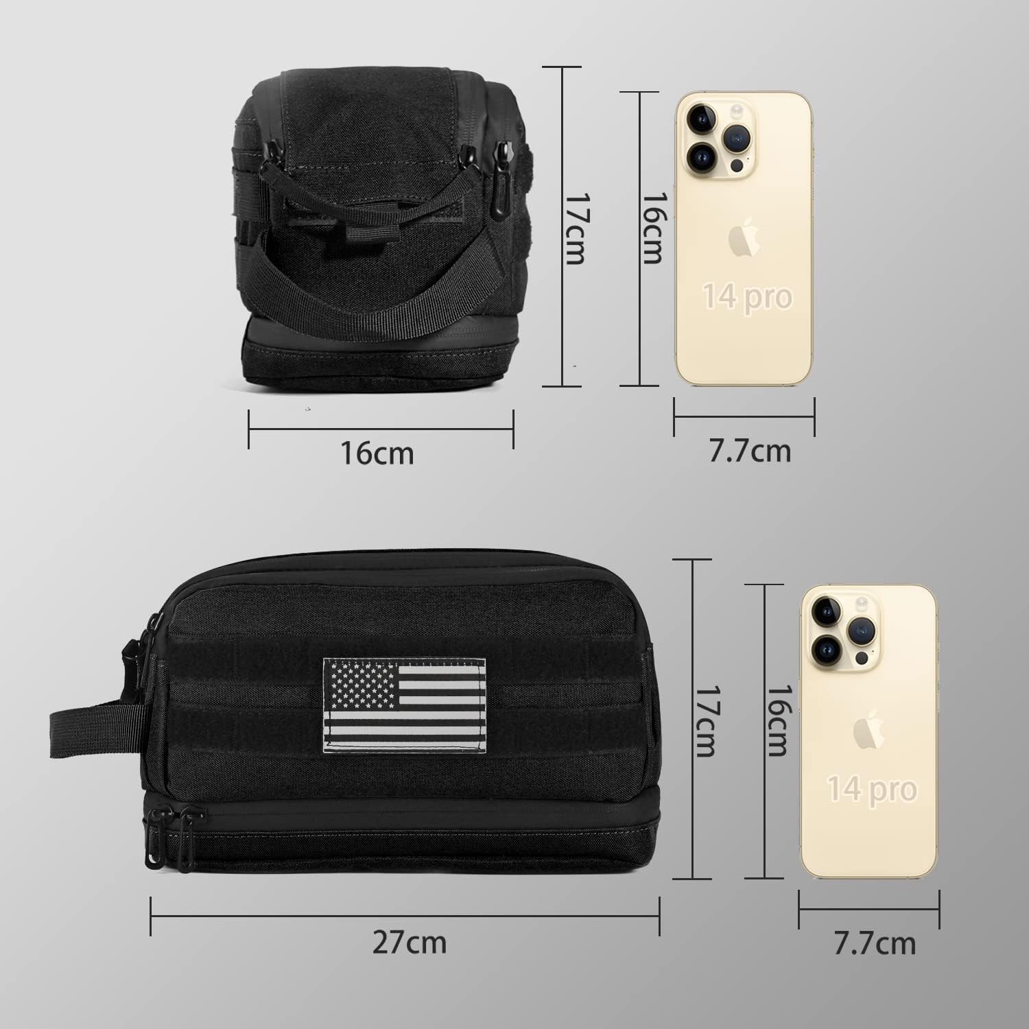 Dinictis Neceser táctico, kit Dopp, bolsa de aseo de viaje para hombres, bolsa de afeitar resistente al agua, se adapta al cuidado de la piel