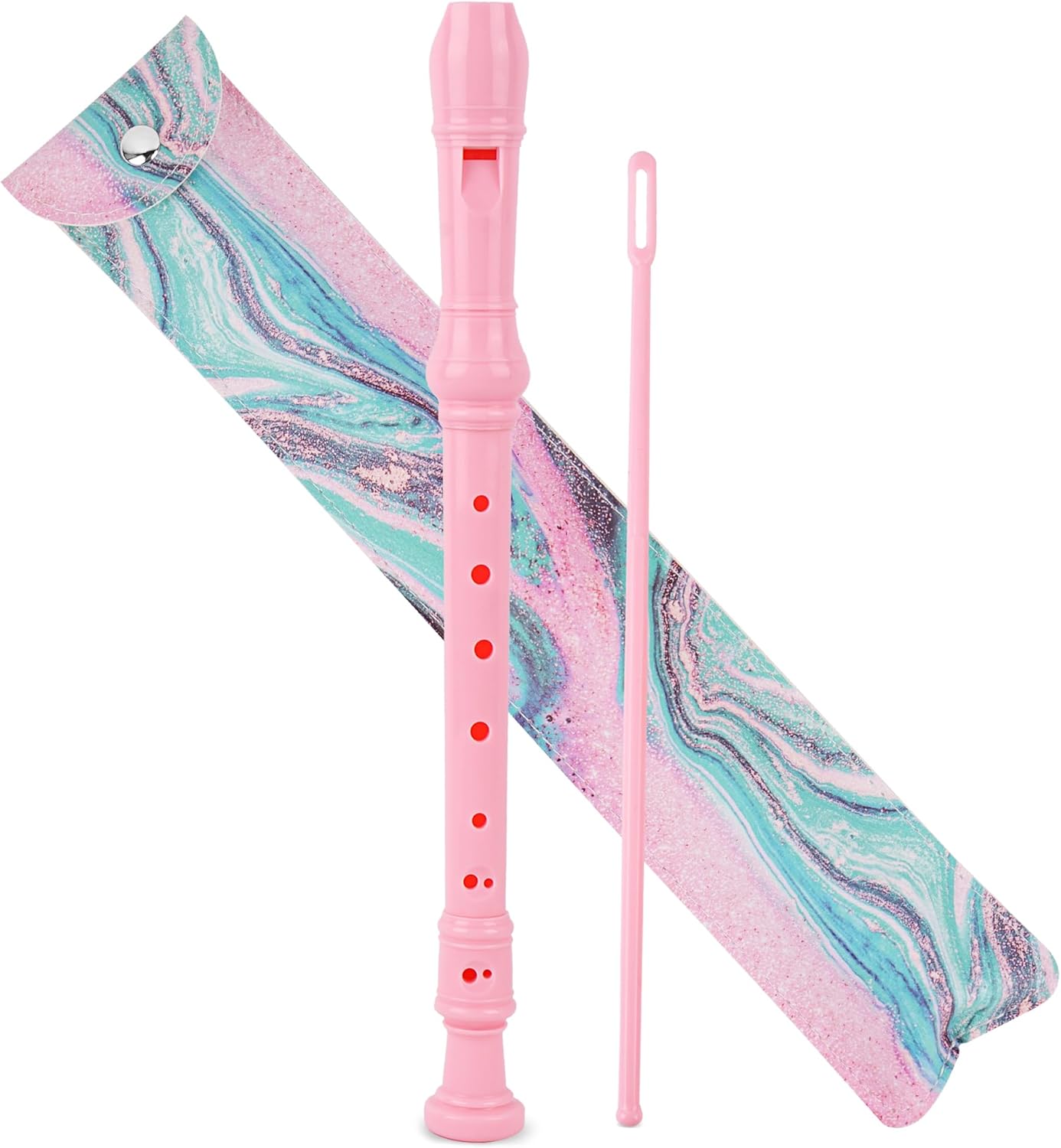 Flauta para principiantes, niños y adultos, 8 agujeros, soprano, con varilla de limpieza y funda de cuero para estudiantes, entretenimiento en casa