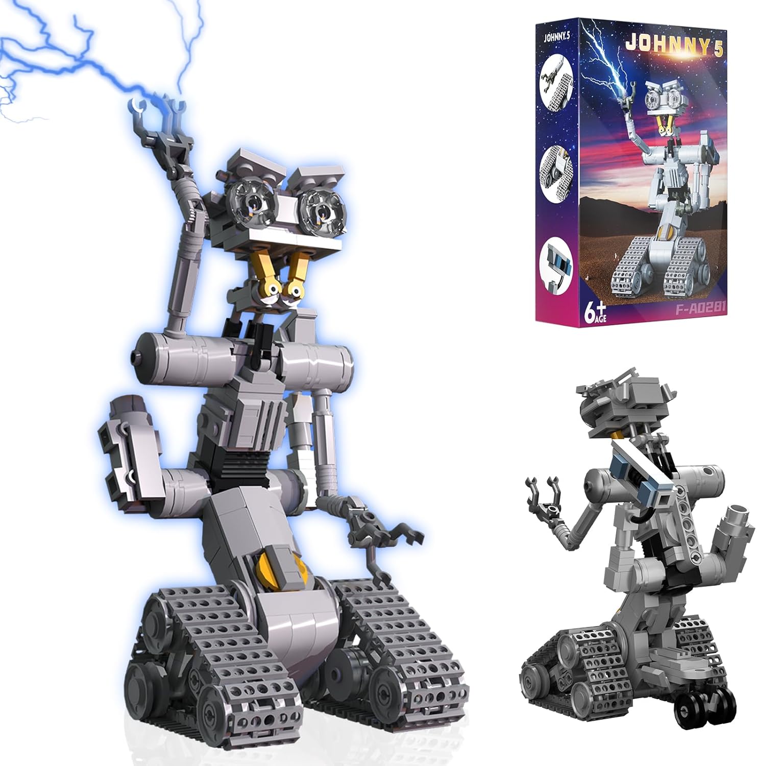 Taojiyuan Johnny 5 Robot – Juego de construcción de cortocircuito, figuras de circuito abierto corto, modelo de robot, juguetes Johnny 5, juego de