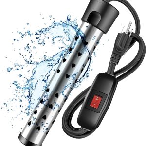 Calentador de piscina de 1500 W para piscina inflable sobre el suelo, calentador de agua de inmersión para bañera con control termostático e Calentador de piscina de 1500 W para piscina inflable sobre el suelo, calentador de agua de inmersión para bañera con control termostático e