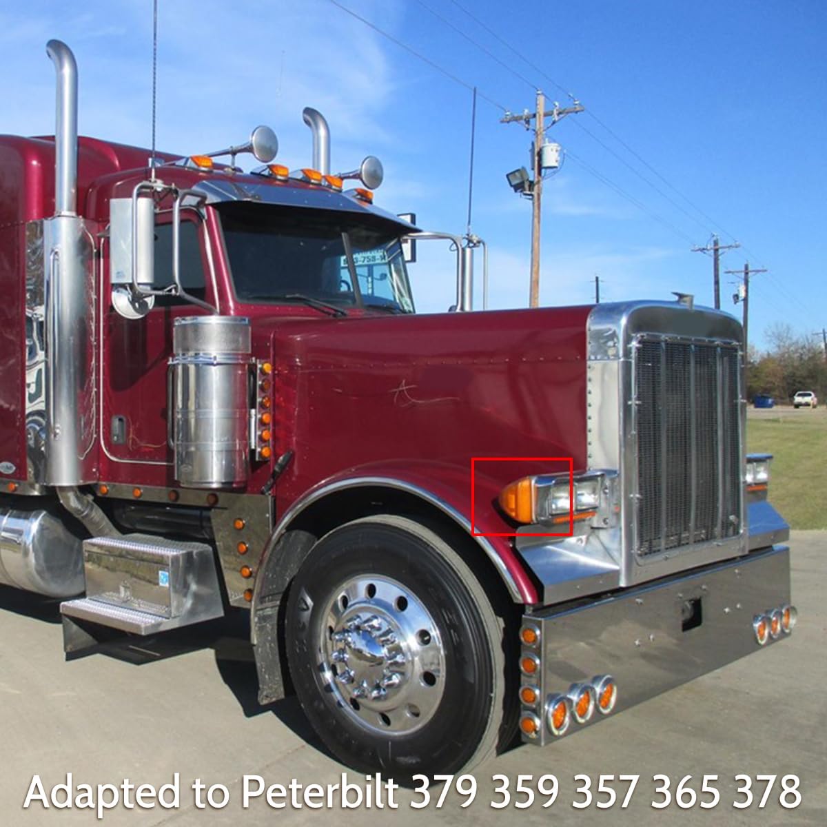 Señal de giro para Peterbilt, 31 luces LED triangulares ámbar Peterbilt con 3 cables de repuesto para Peterbilt 379 359 357 365 378 ámbar Ledlente