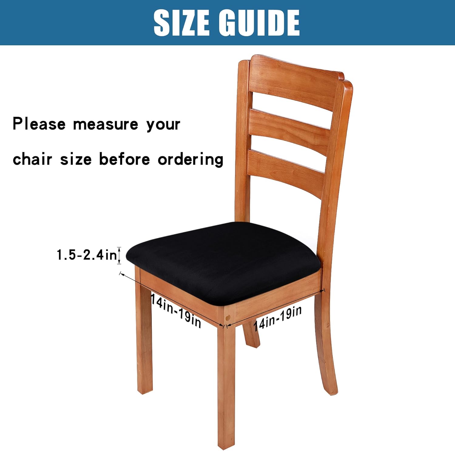 Smiry – Originales fundas para asiento de silla de comedor, de terciopelo, con lazos, desmontables, lavables, elásticas, protectoras
