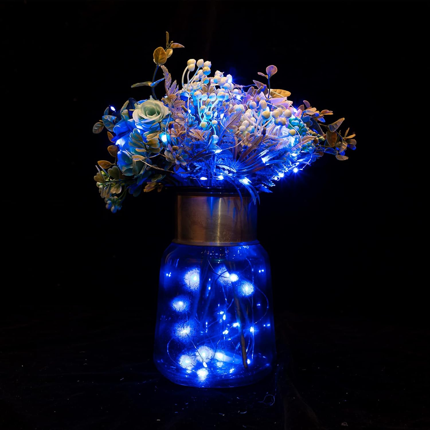 Paquete de 6 luces de hadas a pilas, 7 pies, 20 luces LED de tarro de masón, impermeables, alambre plateado, luciérnagas, bricolaje, fiesta, boda,