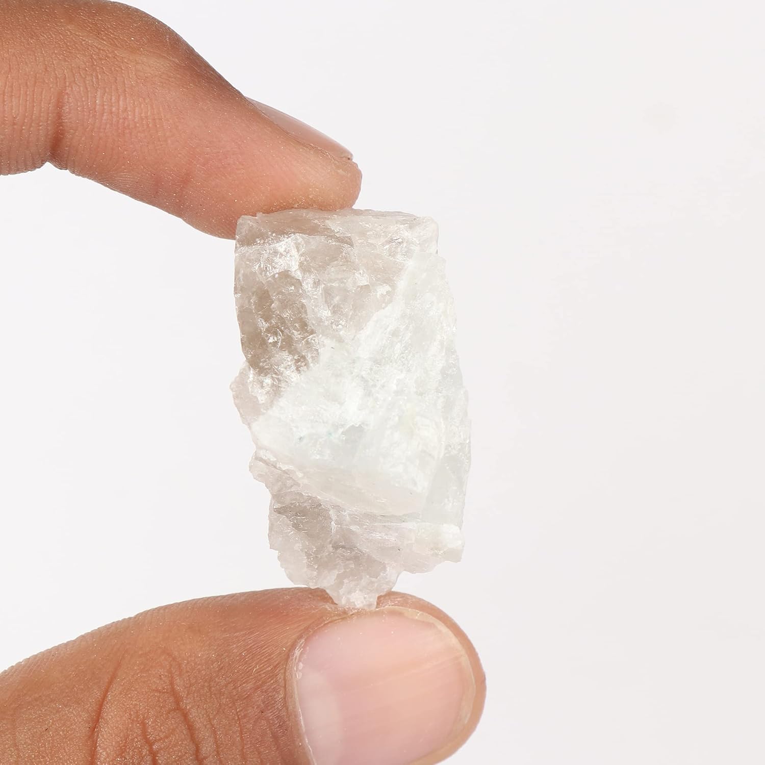 GEMHUB Cristal curativo sin calentar, 70.00 quilates, sin cortar, sin cortar, color blanco, calcita arcoíris, piedra preciosa