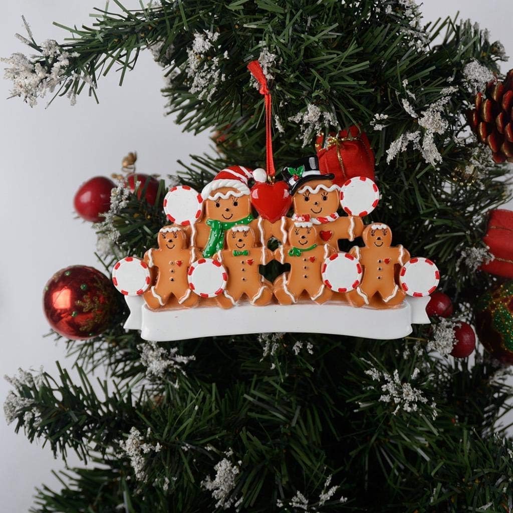 Adorno de Navidad familiar 2024  Adorno personalizado de familia de 6 de pan de jengibre  Adorno navideño nostálgico de la familia de pan de