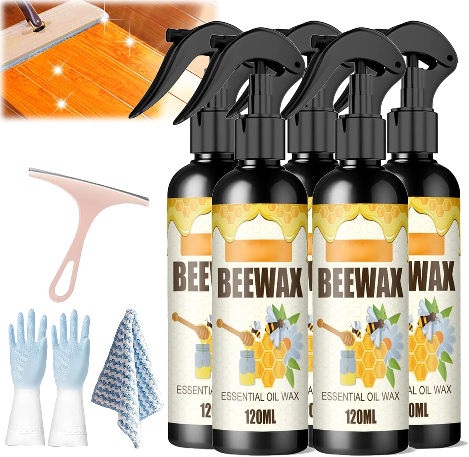 KCRPM Spray de cera de abeja natural micromolecularizada, aerosol de cera de abeja molecularizada, cera de abejas, esmalte y limpiador de muebles de