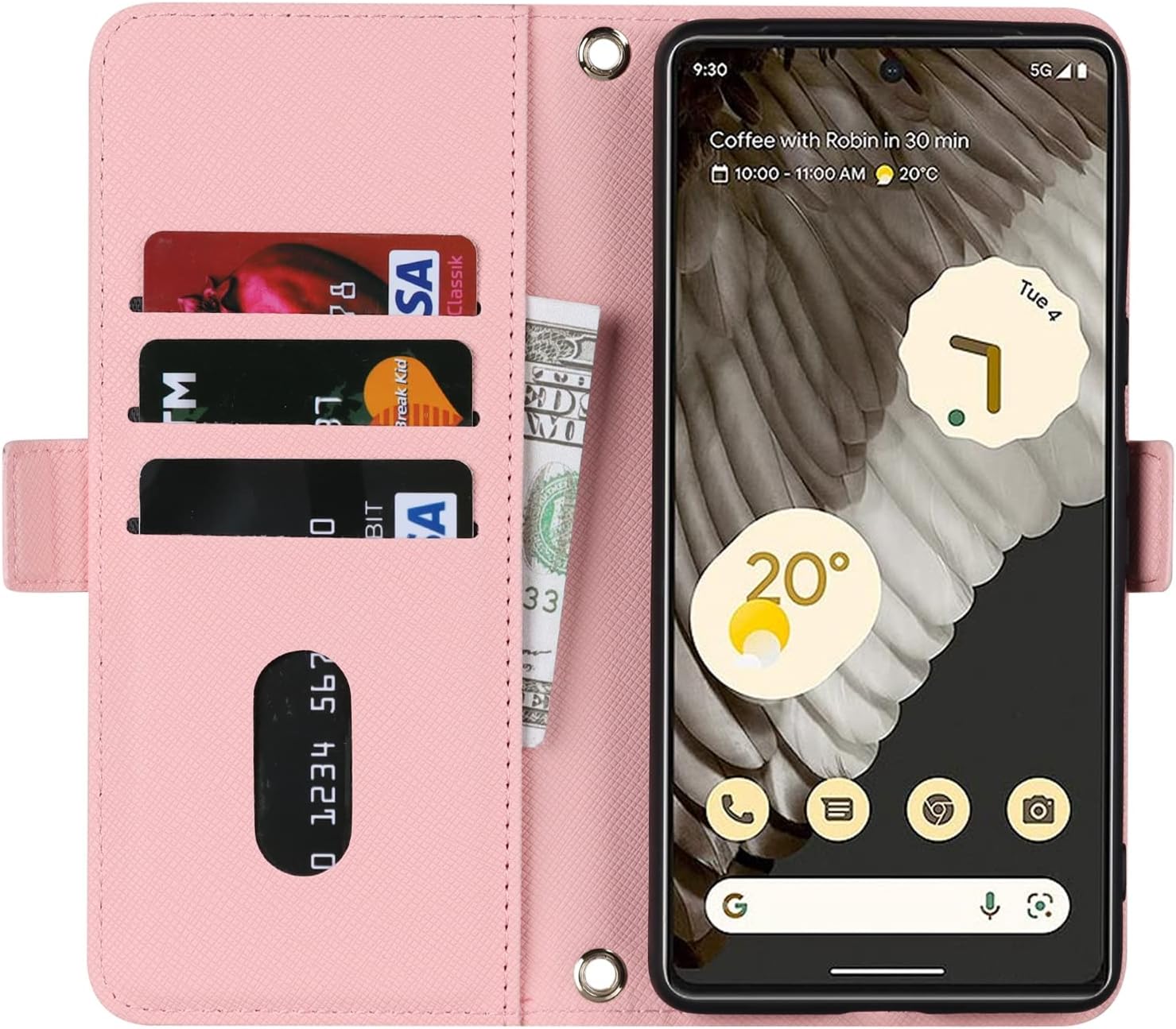 Jaorty Funda tipo cartera cruzada para Google Pixel 7 Pro con correa de cordón ajustable, soporte para tarjetas de crédito de 6.7 pulgadas, bolso de