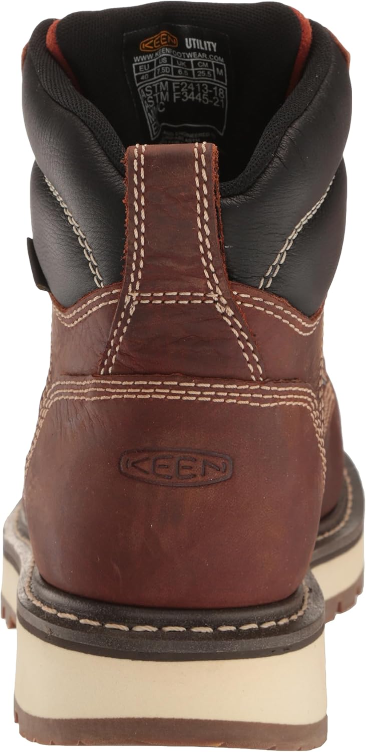 KEEN Utility Cincinnati – Botas de trabajo resistentes al agua con punta compuesta de 6 pulgadas para hombre, tacón de 90 grados