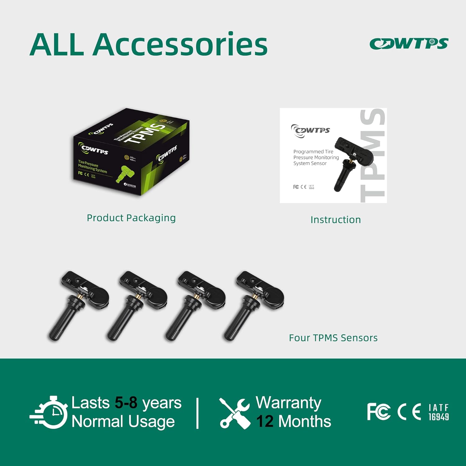 Sensor TPMS, sistema de monitor de presión de neumáticos 315MHZ para Ford  Lincoln  Mercury 4 unidades reemplazan # 9L3Z1A189A DE8T1A180AA