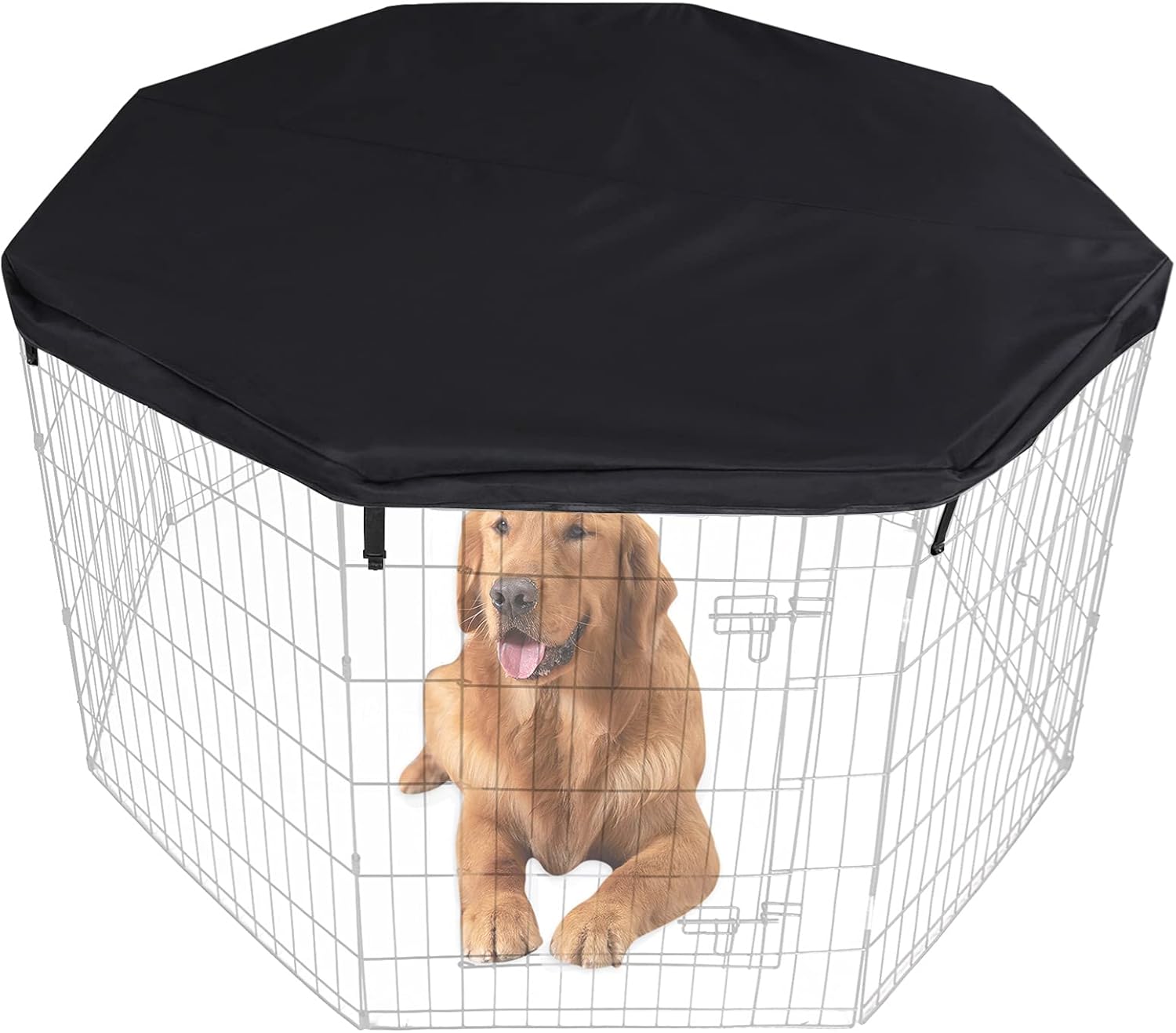 HiCaptain Cubierta superior para corralito de mascotas para uso en interiores y exteriores, a prueba de escapes y protector de parasol para corrales
