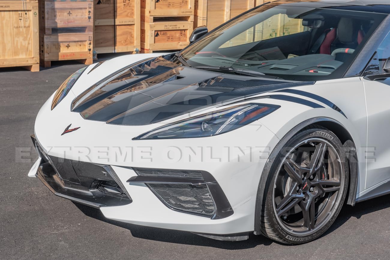 Repuesto para todos los modelos Chevrolet Corvette C8 2020  Paquete de rendimiento para moldura de rueda delantera lateral par de extensiones de