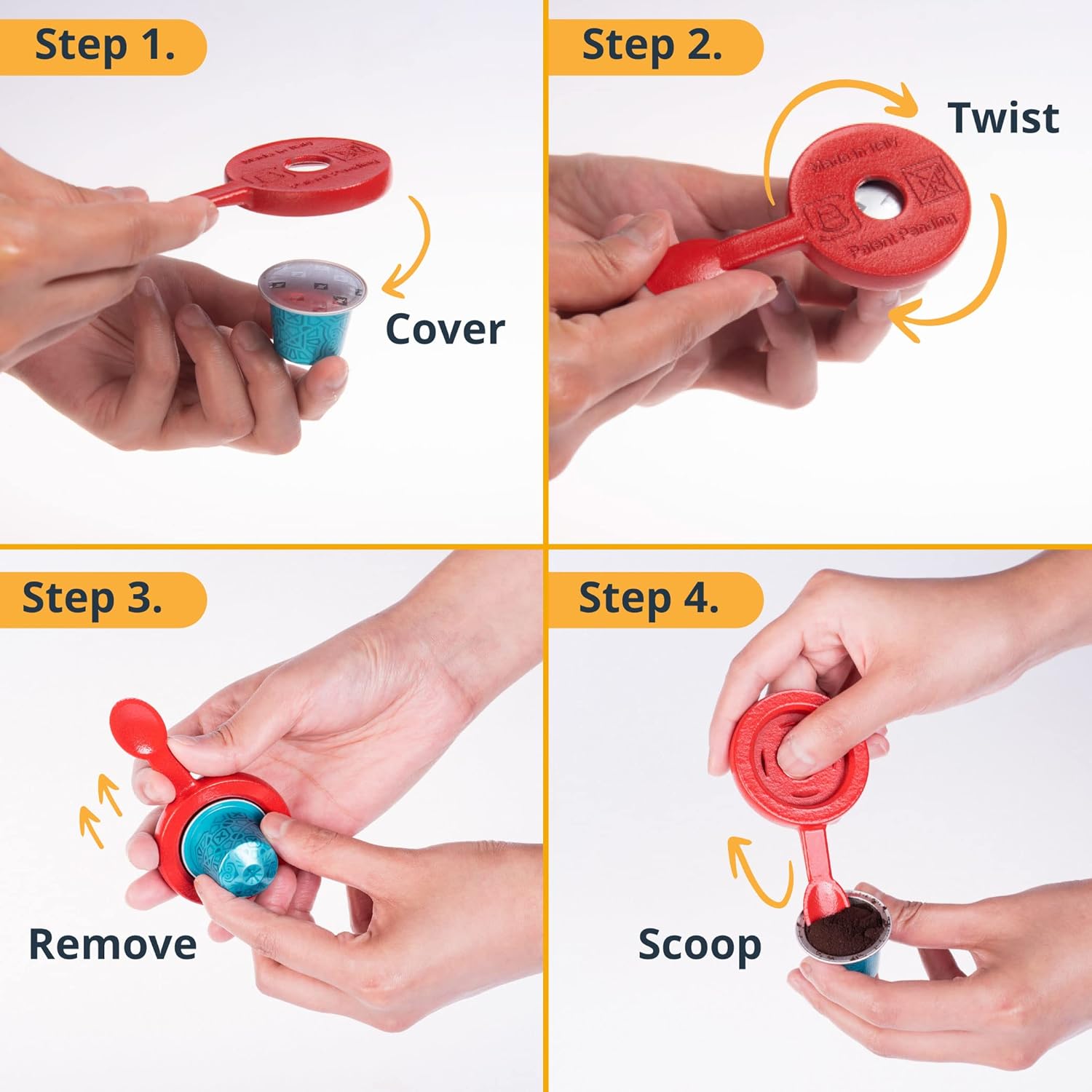 Podcut, Reciclador de cápsulas de café, abrecápsulas de café, compatible con cápsulas originales de Nespresso, ecológico, reutilizable, pequeño,