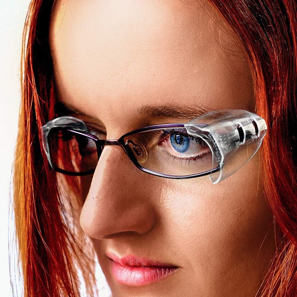 2 pares de protectores laterales de seguridad para gafas, flexibles y transparentes antideslizantes en los laterales, se adapta a lentes pequeños a