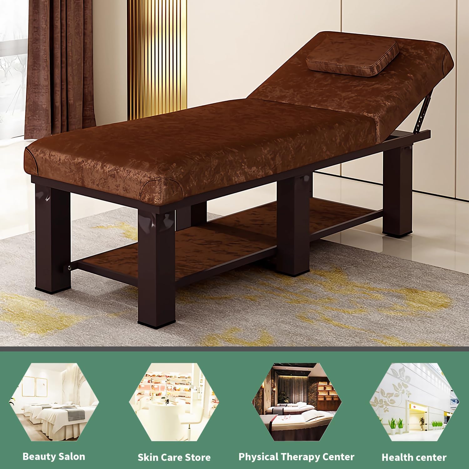 Cama de masaje ajustable, cama de spa, cama facial, se puede utilizar como mesa de terapia física para el hogar, mesa de masaje facial, superficie