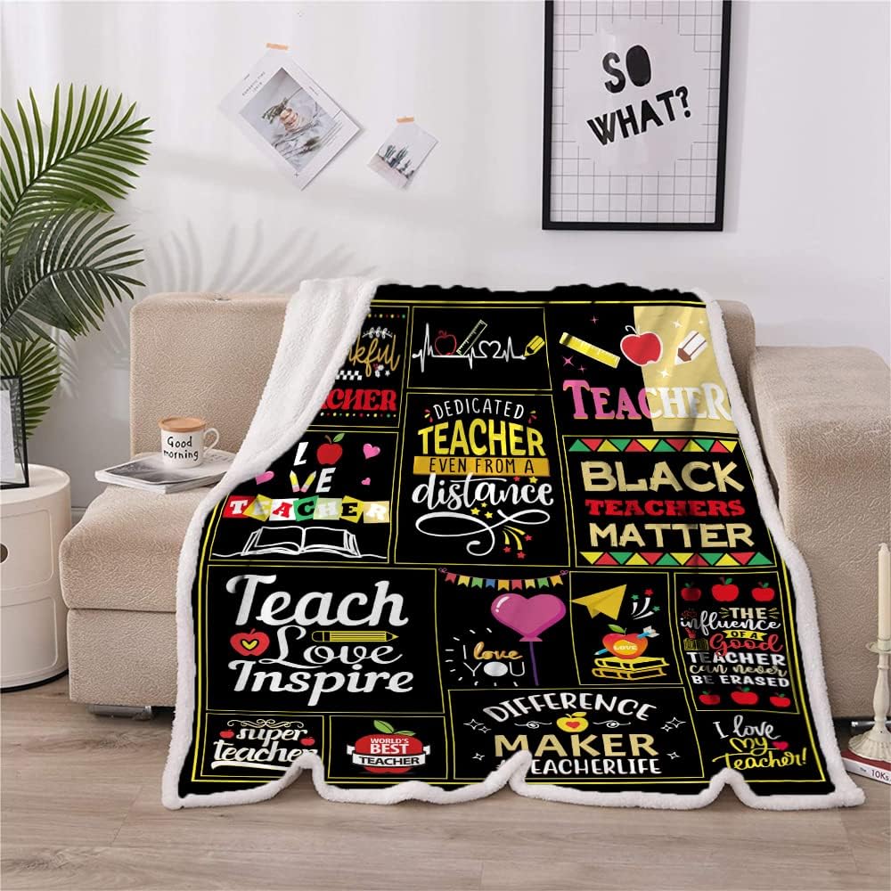 Manta negra para profesores, regalos de agradecimiento al profesor, regalos de graduación para el día del profesor para mujeres y hombres, la mejor