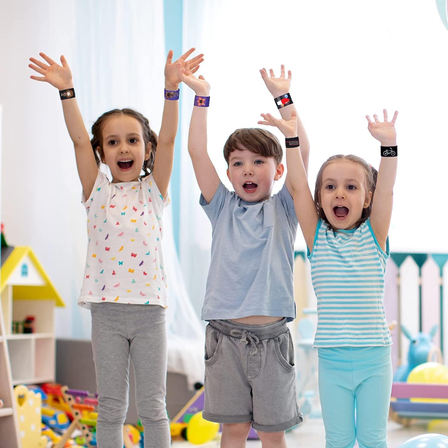 Juego de pulseras Stranger Slap para niños, regalos de fiesta con temática extraña, suministros de fiesta de cumpleaños, decoraciones de bolsas de