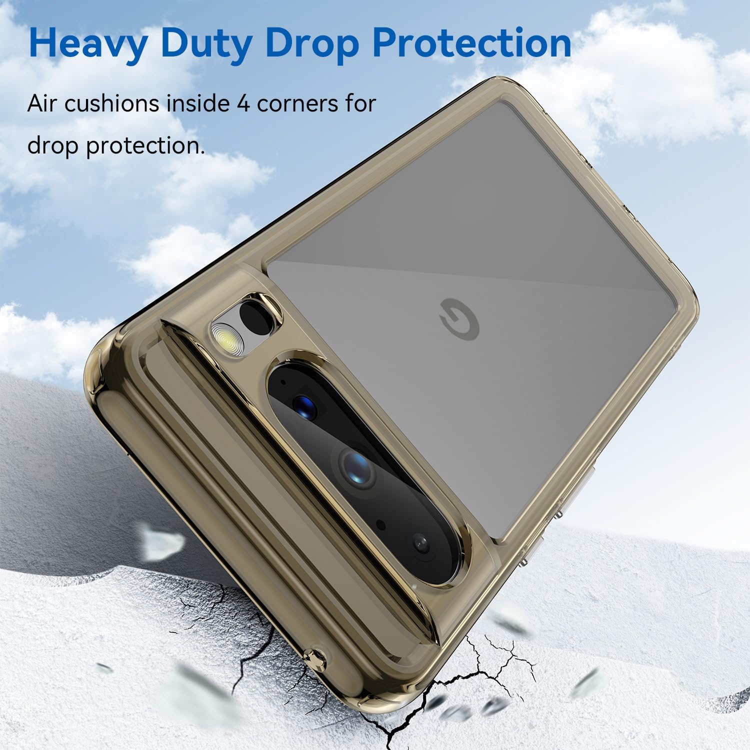 Funda para Google Pixel 8 Pro 4 bolsas de aire integradas no amarillento Funda protectora de grado militar a prueba de golpes para Google Pixel 8