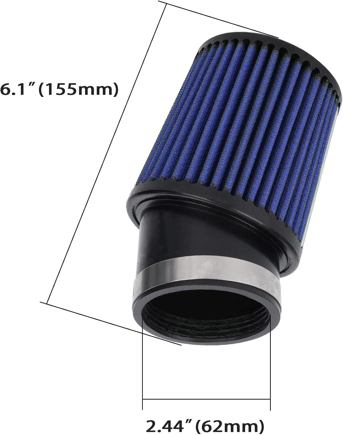Filtro de aire para motocicleta, filtro de aire de alto rendimiento de 2.441 in para Predator 212cc 6.5 HP GX160 GX200 196cc TrailMaster Buggy