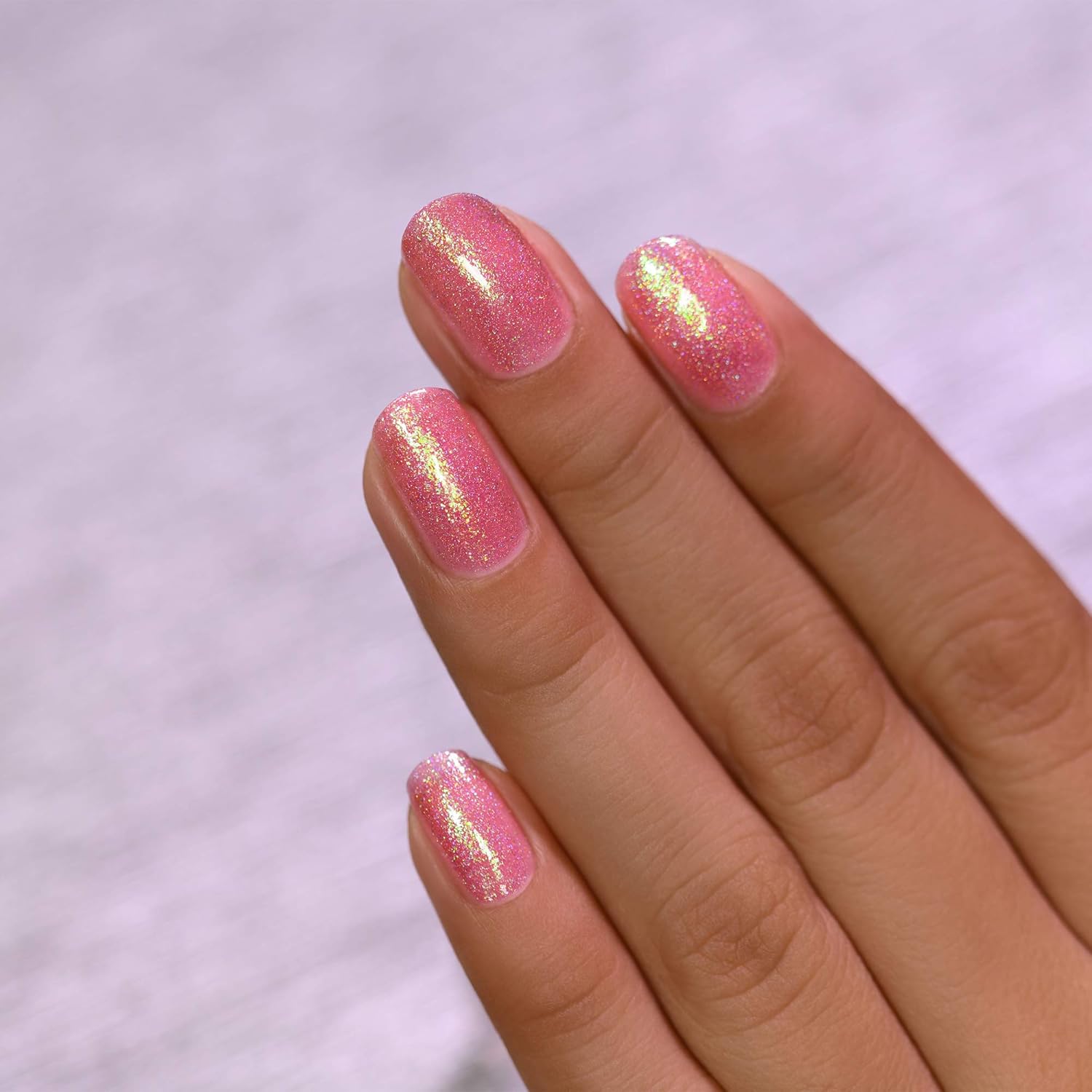 ILNP – Esmalte de uñas holográfico rosado intenso iridiscente, color Pink Flamingo