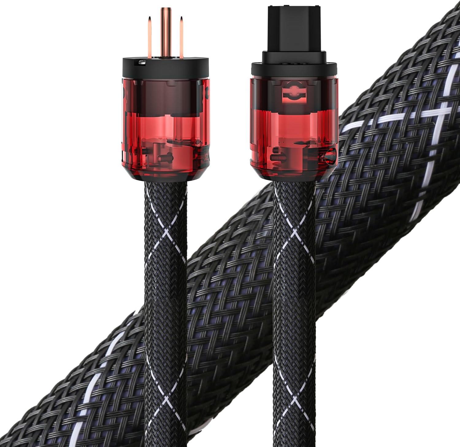 Audiocrast – Cable de alimentación de alta fidelidad, cable de alimentación de alta fidelidad trenzado de cobre puro, cable de alimentación de