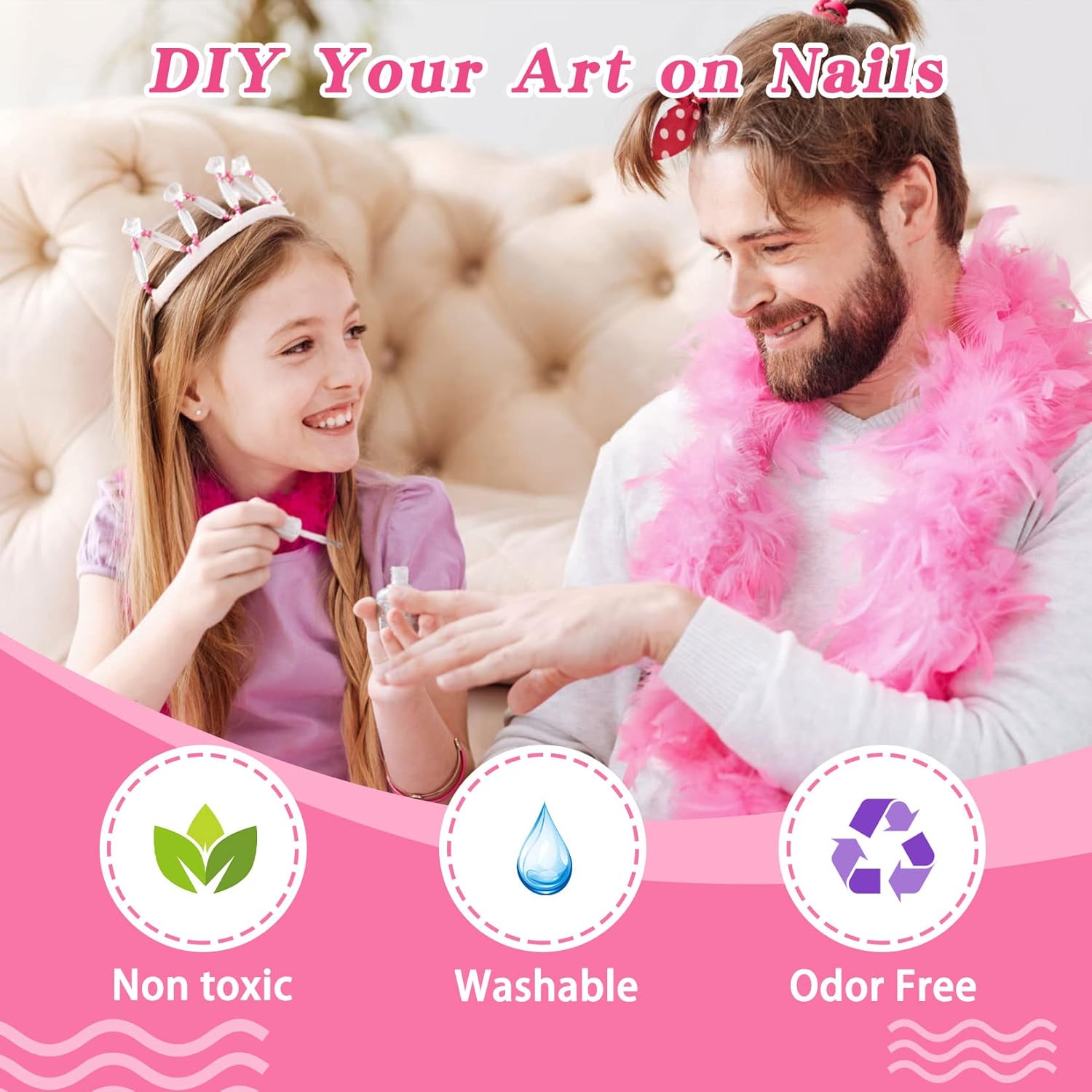 wakaniya Esmalte de uñas para niños, juego de esmalte de uñas para niñas, 12 colores arcoíris, kit de esmalte de uñas para niños pequeños con