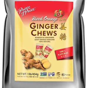 Prince of Peace Masticables de jengibre de naranja sangre, 1 libra, jengibre confitado, paquete de dulces, caramelo masticable de jengibre, caramelo Prince of Peace Masticables de jengibre de naranja sangre, 1 libra, jengibre confitado, paquete de dulces, caramelo masticable de jengibre, caramelo