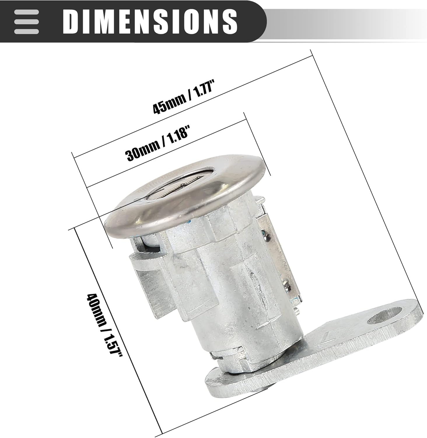 Motoforti Cilindro de cerradura de puerta, cilindro de cerradura de puerta, kit de reparación, para Ford F-100 1980-1983, metal, tono plateado