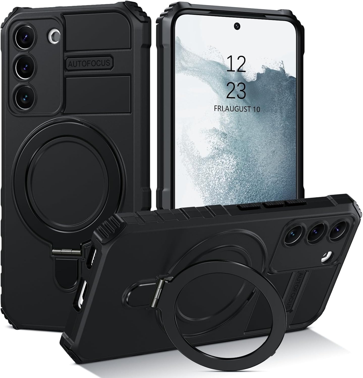 DUEDUE Funda magnética para Samsung Galaxy S22 con soporte integrado y soporte para anillo compatible con MagSafe, grado militar, a prueba de