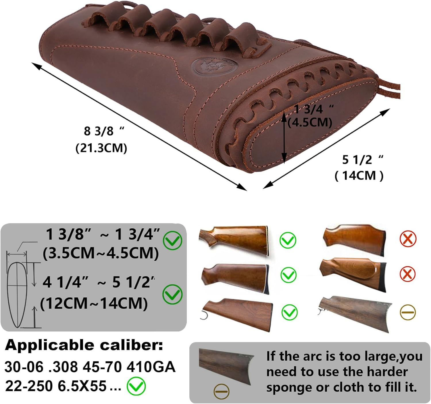 Funda de cuero para rifle con eslinga de pistola de fósforo, soporte de carcasa de almohadilla de retroceso de escopeta de lona con correa de caza