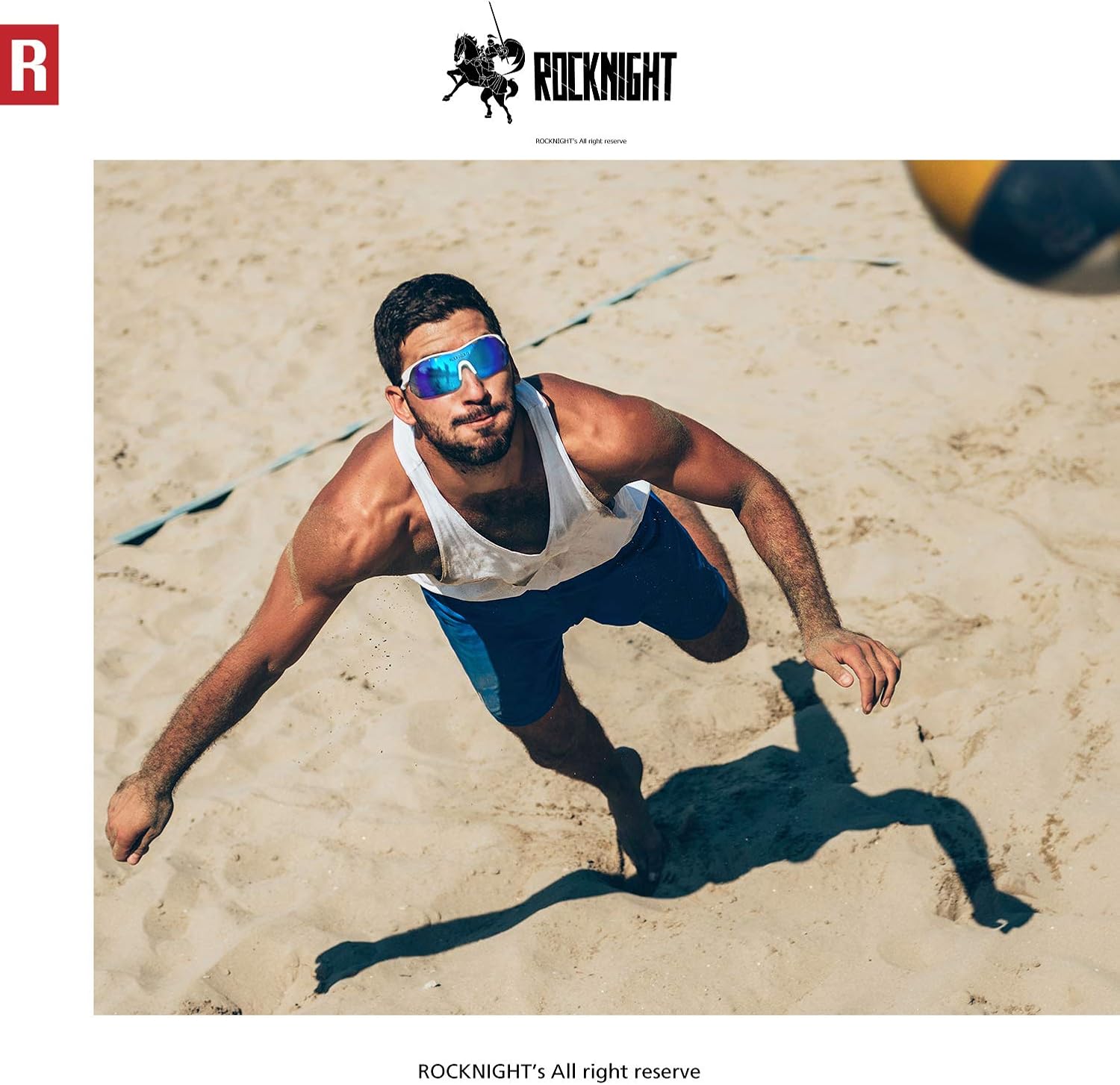 ROCKNIGHT HD polarizado deportes gafas de sol ciclismo conducción béisbol al aire libre ultraligero TR90 marco lente grande