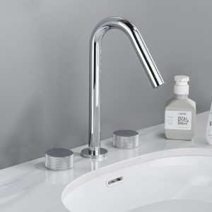 SaniteModar Grifo de lavabo de baño de latón, grifo de baño de latón de 8 a 16 pulgadas, 2 asas, grifo de baño moderno generalizado cromado pulido SaniteModar Grifo de lavabo de baño de latón, grifo de baño de latón de 8 a 16 pulgadas, 2 asas, grifo de baño moderno generalizado cromado pulido