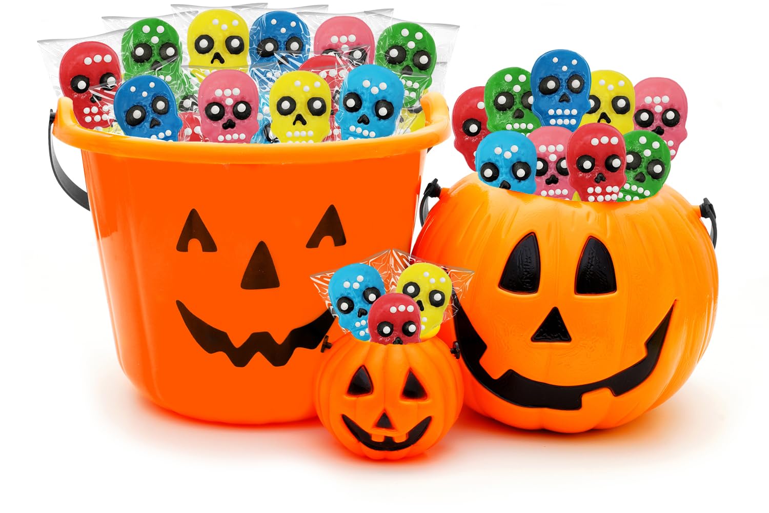 Paletas de Halloween con diseño de calavera para el Día de los Muertos, envueltas individualmente (paquete de 12)