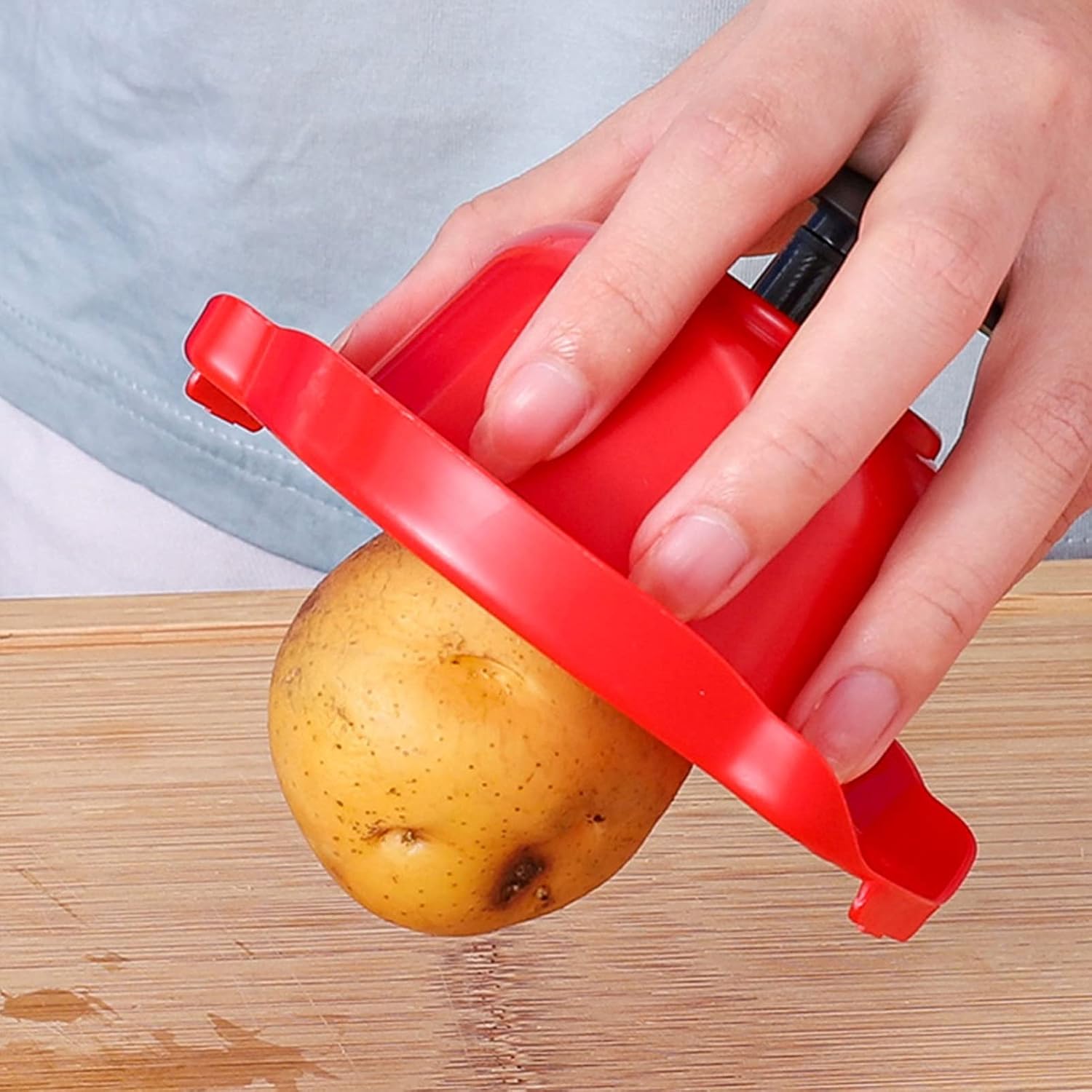 Kichvoe Protector de corte de mandolina para cortar dedos, soporte de seguridad alimentaria, rallador de patatas, protector de dedos, cortador de