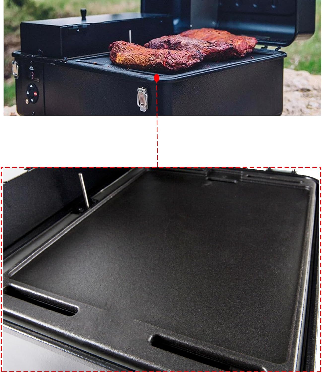 BAC460 Piezas de repuesto de plancha para Traeger Ranger TFT18KLD Scout Pellet TFT18PLDO Plancha de hierro fundido Plancha plana Pellet Grill