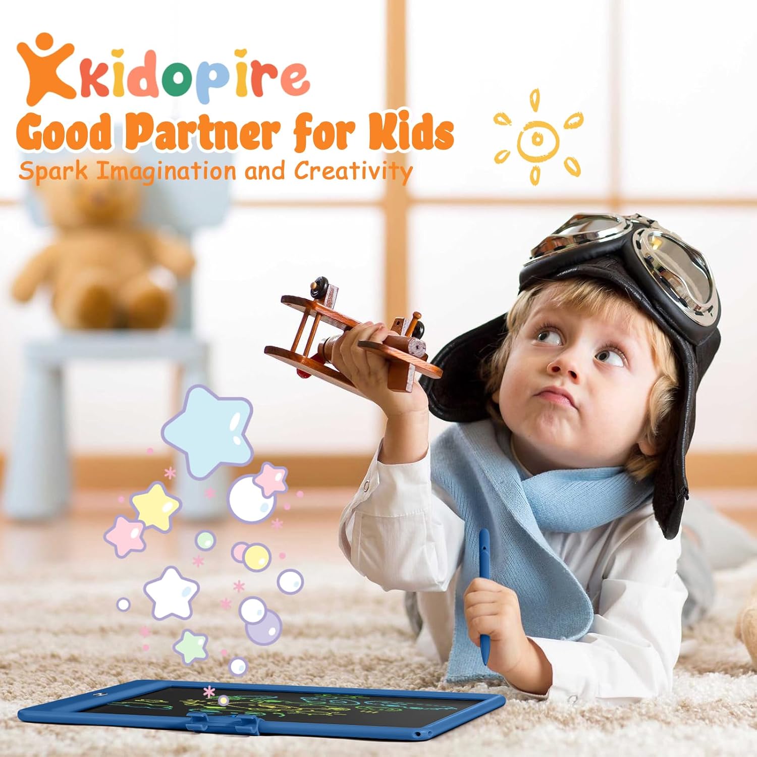Paquete de 2 tabletas de escritura LCD para niños de 10 pulgadas, tableta de dibujo colorida para niños, juguete educativo para niños de 2 a 4 5 6