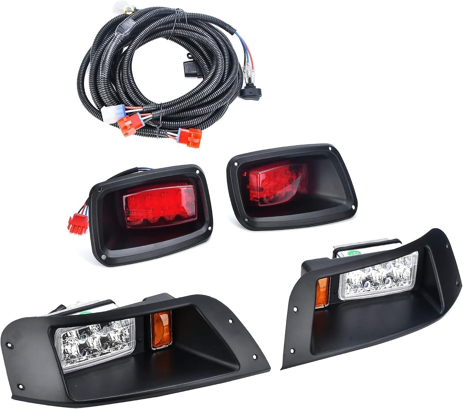 LUXCART EZGO TXT Kit de luces estándar, ajuste de 12-48V, no requiere reductor de voltaje, mejora la visibilidad y el estilo de tu carrito de golf