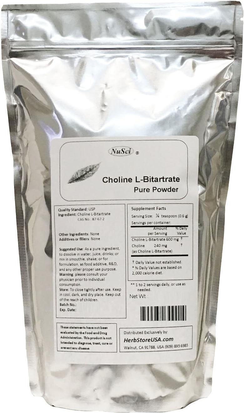 Polvo puro de L-bitartrato de colina Smart Nutrient (250 g (8.8 oz))