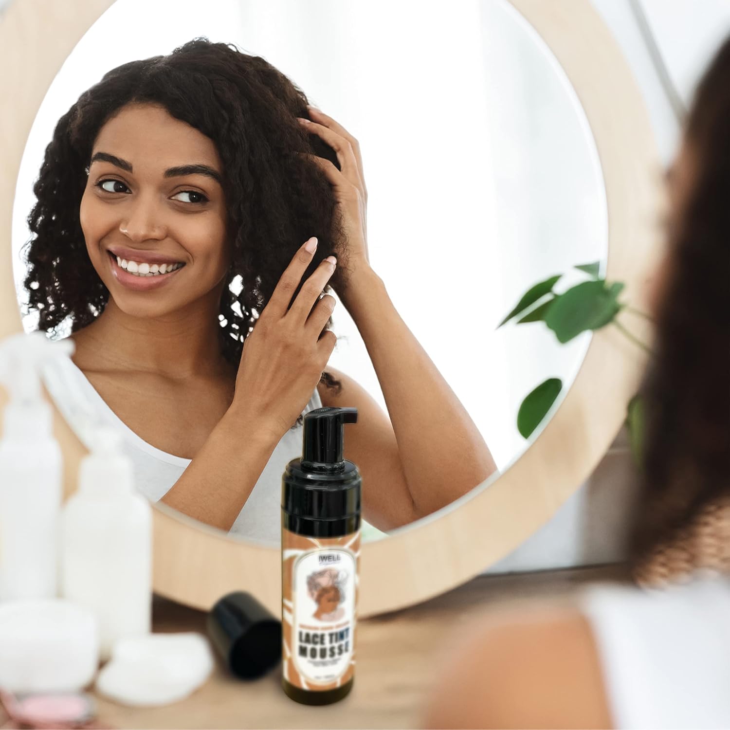 Mousse de tinte de encaje, 7 onzas líquidas, corrector para pelucas de encaje, pelucas de cabello, combina perfectamente con tu tono de piel, secado