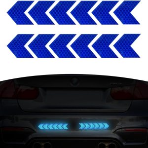 12 calcomanías reflectantes de flecha, decoración de arañazos en el cuerpo, señal de advertencia de seguridad nocturna, apto para automóvil, SUV, 12 calcomanías reflectantes de flecha, decoración de arañazos en el cuerpo, señal de advertencia de seguridad nocturna, apto para automóvil, SUV,