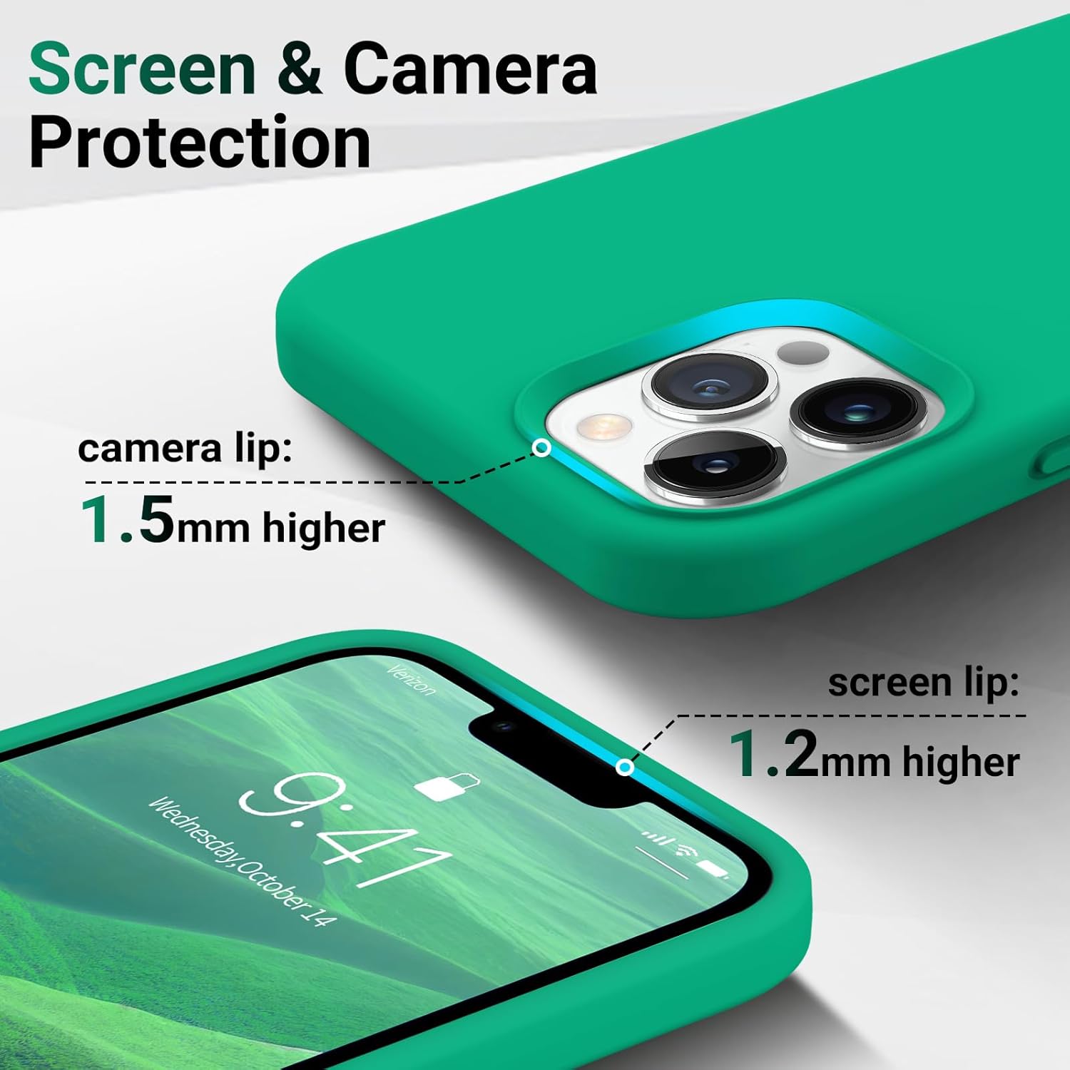 AOTESIER Funda diseñada a prueba de golpes para iPhone 12 Pro Max, funda de silicona líquida con forro de microfibra suave antiarañazos protección