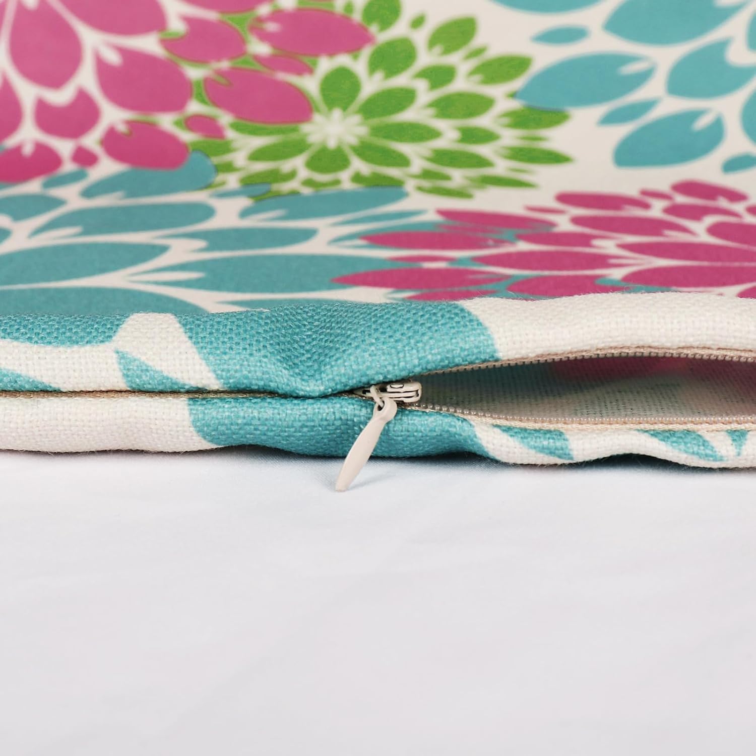 Fundas de almohada de 18 x 18 pulgadas, fundas de almohada para exteriores, fundas de almohada decorativas con geometría moderna y floral, funda de